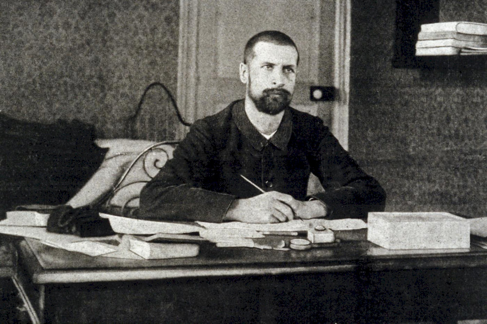A rare archival photograph of Dr. Alexandre Yersin, captured during his early scientific years 